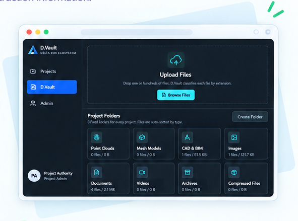 D.Vault Central Repository browser-framed screenshot